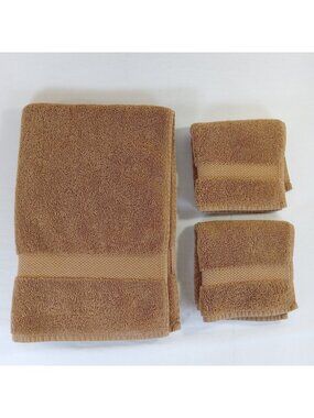 Restoration Hardware Turkish Cotton 3-Piece Burnt Caramel Hand Towel Wash Cloths